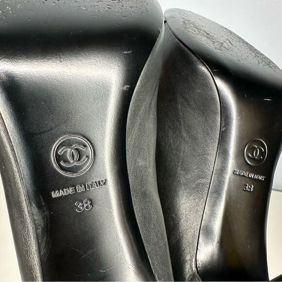 Chanel Bottines Ankle boots Lambskin Leather Heeled size 38 **see pictures** - Picture 10 of 11